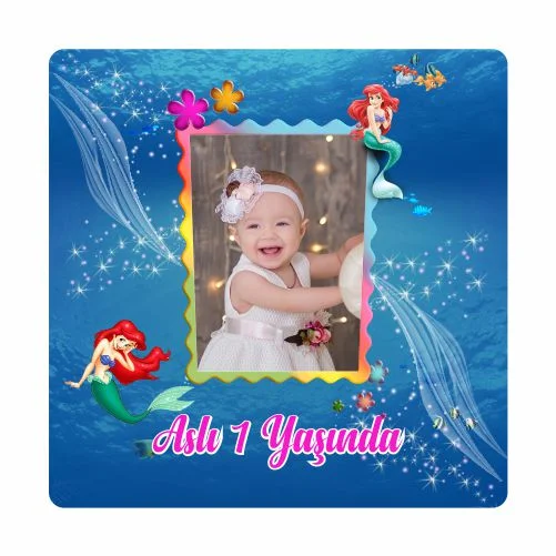 Deniz Kızı Temalı Doğum Günü Magneti